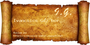 Ivancsics Gábor névjegykártya